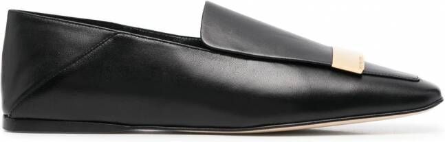 Sergio Rossi Loafers met vierkante neus Zwart