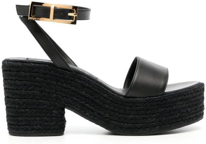 Sergio Rossi Leren sandalen Zwart