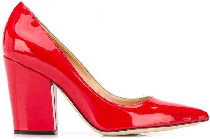 Sergio Rossi Pumps met blokhak Rood