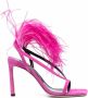 Sergio Rossi Sandalen met veren afwerking Roze - Thumbnail 1