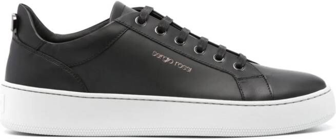 Sergio Rossi sr Addict Signature leren sneakers Zwart