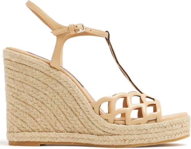 Sergio Rossi Sr Mermaid espadrilles met sleehak Beige