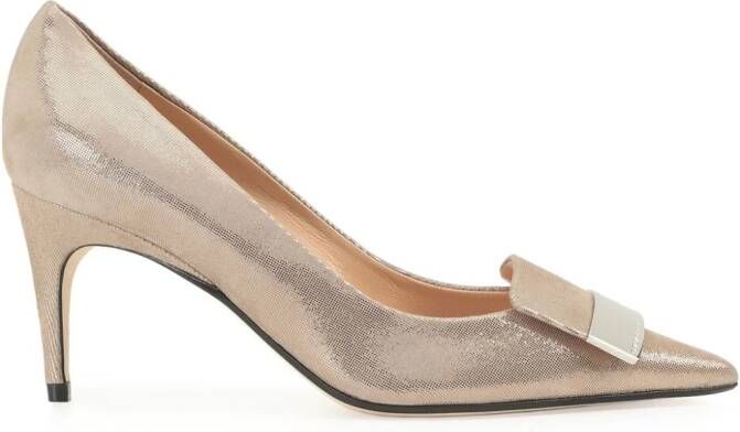 Sergio Rossi SR1 75 mm leren pumps Goud