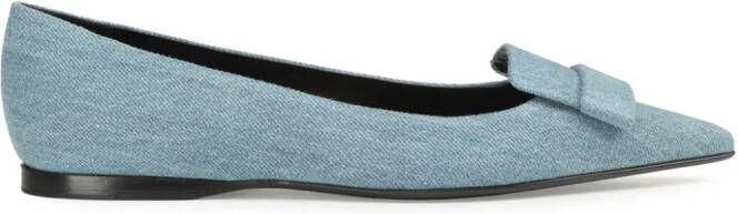 Sergio Rossi SR1 denim ballerina's Blauw