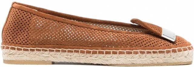 Sergio Rossi SR1 geperforeerde espadrilles Bruin