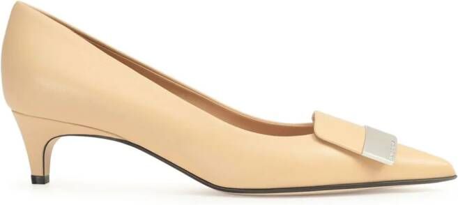 Sergio Rossi SR1 pumps met logoplakkaat Beige