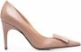 Sergio Rossi sr1 pumps met logoplakkaat Beige - Thumbnail 1