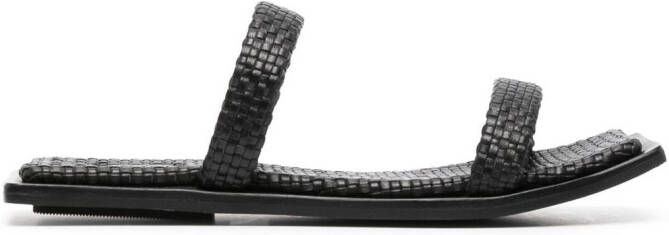 St. Agni Leren slippers Zwart