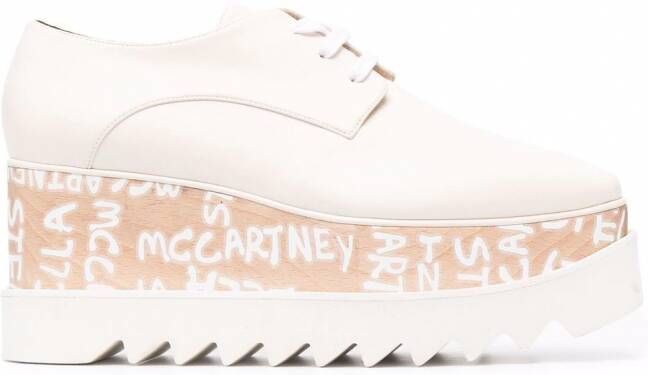 Stella McCartney Derby schoenen met logo Beige