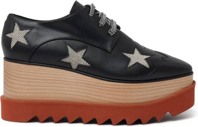 Stella McCartney Elyse Star brogues met plateauzool Zwart