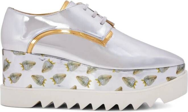 Stella McCartney Elyse Strawberry sneakers met plateauzool Zilver