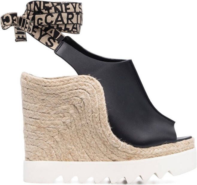 Stella McCartney Gaia espadrilles met plateauzool Zwart