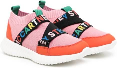 Stella McCartney Kids Sneakers met logoband Roze