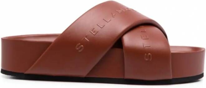 Stella McCartney Sandalen met logobandje Bruin