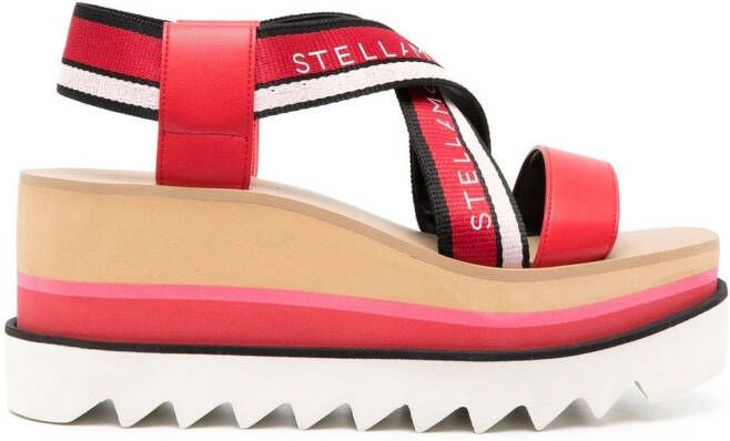 Stella McCartney Sneak-Elyse sandalen met plateauzool Rood