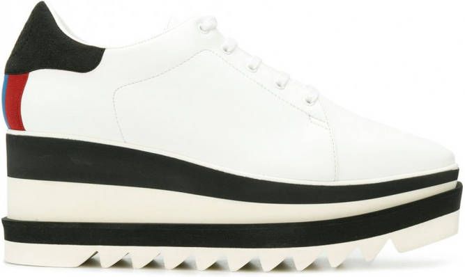 Stella McCartney Sneakers met gestreepte plateauzool Wit