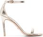 Stuart Weitzman Stiletto sandalen met slangenleer-effect Goud - Thumbnail 1