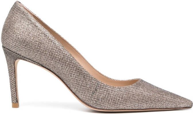 Stuart Weitzman Pumps met glitter Goud