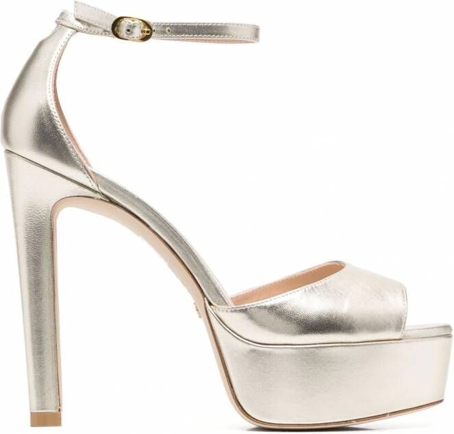 Stuart Weitzman Disco sandalen met plateauzool Goud