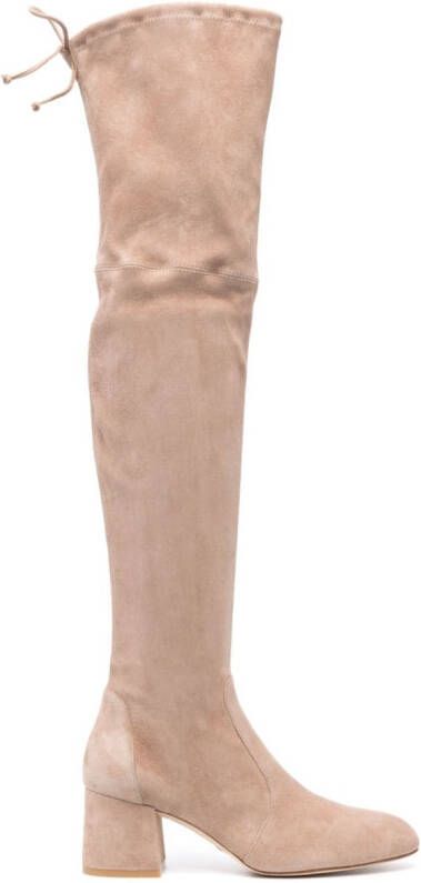 Stuart Weitzman Flareland suède laarzen Beige