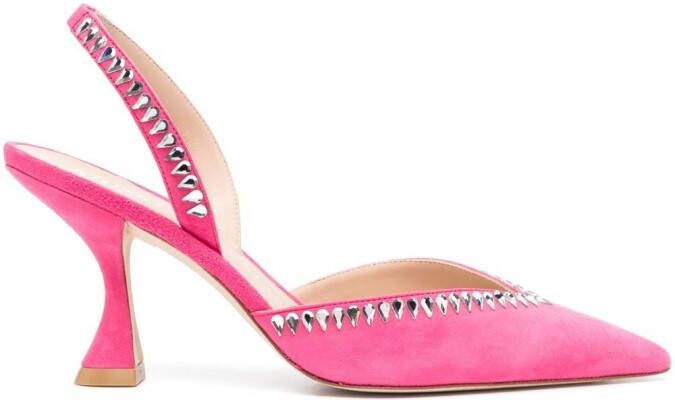 Stuart Weitzman Gemcut XCurve slingback pumps Roze