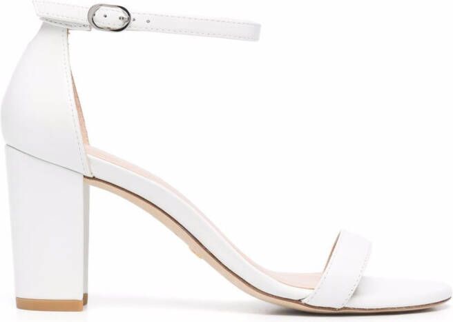 Stuart Weitzman Nearlynude sandalen met blokhak Wit