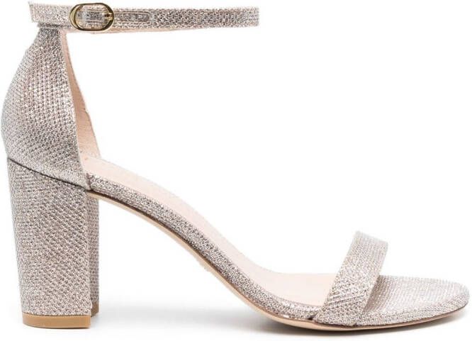 Stuart Weitzman Nearlynude sandalen met glitter Roze