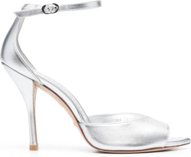 Stuart Weitzman Nudist metallic sandalen Zilver