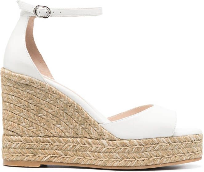 Stuart Weitzman NudistCurve espadrilles met sleehak Wit