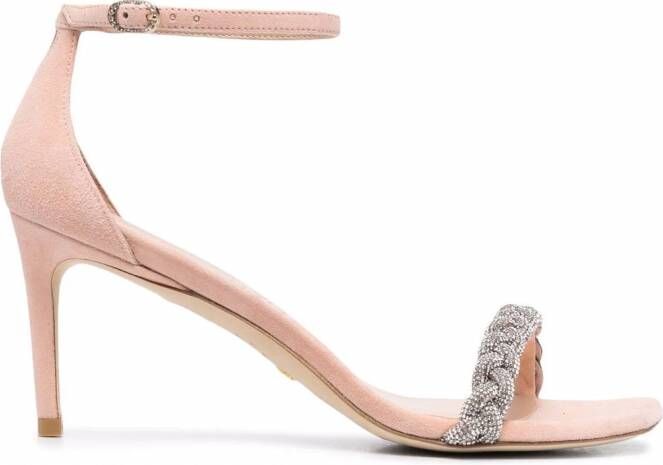 Stuart Weitzman Nudistcurve sandalen met gevlochten bandje Beige