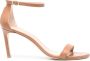 Stuart Weitzman Nunakedstraight leren sandalen Bruin - Thumbnail 1