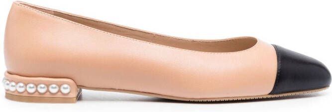 Stuart Weitzman Ballerina's met contrasterende neus Roze