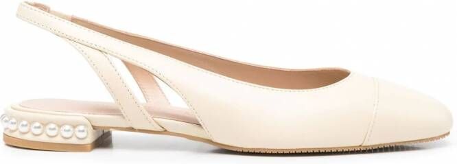 Stuart Weitzman Pearl leren slingback Beige