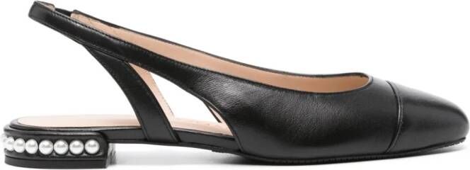 Stuart Weitzman Pearl slingback ballerina's Zwart