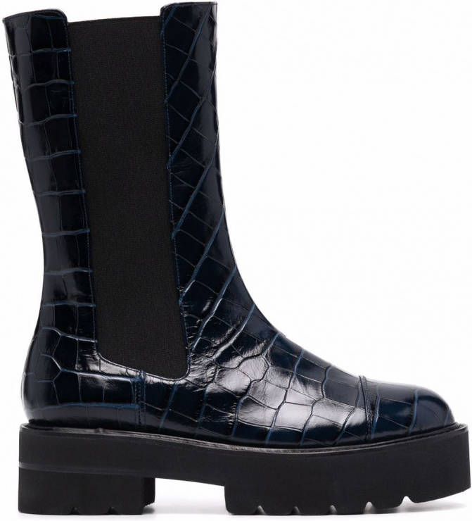 Stuart Weitzman Presley leren laarzen Blauw