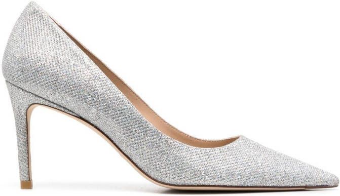 Stuart Weitzman Pumps met glitter Zilver