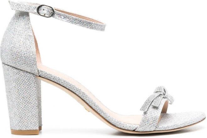 Stuart Weitzman Sandalen met glitter Zilver