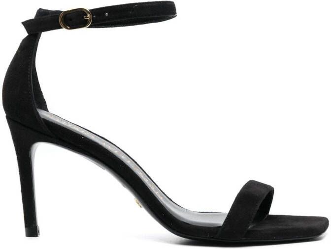 Stuart Weitzman Slide leren sandalen Zwart