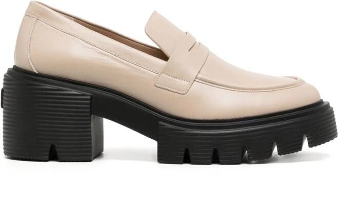 Stuart Weitzman Soho loafers met plateauzool Beige