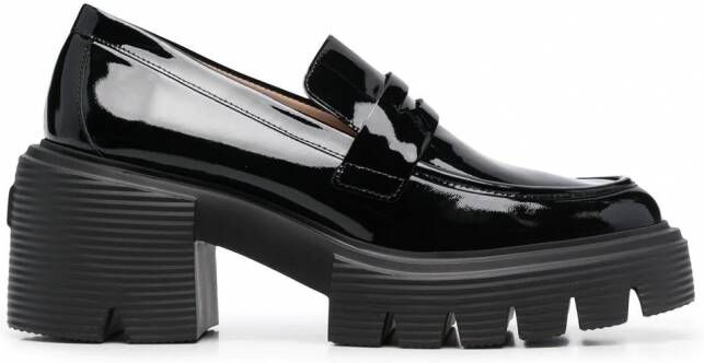 Stuart Weitzman Soho loafers met plateauzool Zwart