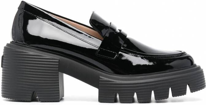 Stuart Weitzman Soho loafers van lakleer Zwart