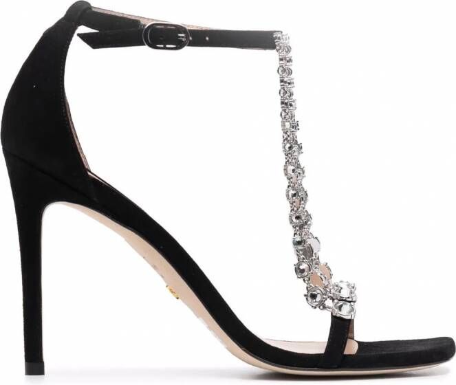 Stuart Weitzman Stardust sandalen verfraaid met kristallen Zwart