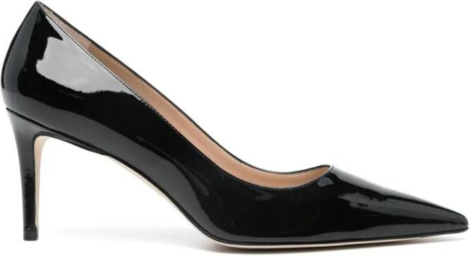 Stuart Weitzman Stuart 75 mm leren pumps Zwart