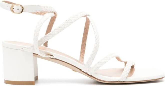 Stuart Weitzman Wovette 60 mm leren sandalen Beige