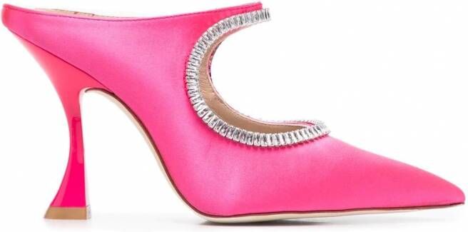 Stuart Weitzman XCurve Crystal muiltjes Roze