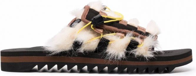 Suicoke DAO-3AB slippers met klittenband Bruin