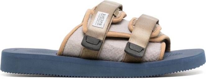 Suicoke Moto slippers met klittenband Bruin