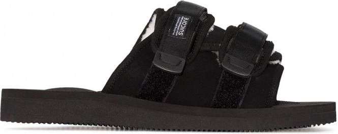 Suicoke Moto slippers met klittenband Zwart