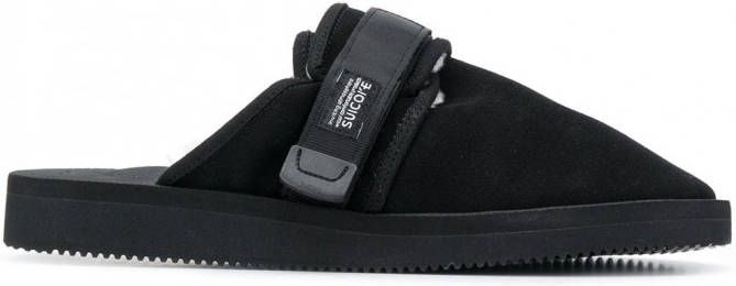 Suicoke Slippers met klittenband unisex Polyester Polyester synthetisch rubber 10 Zwart