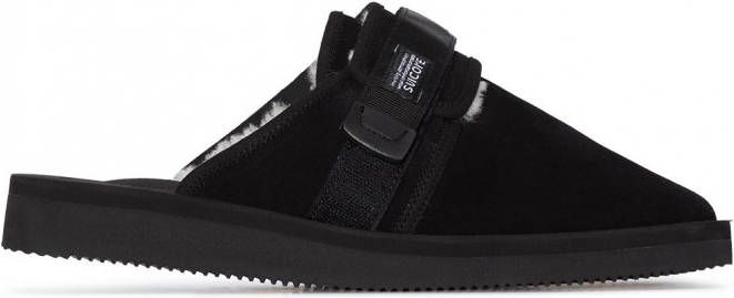 Suicoke Zavo suède slippers Zwart